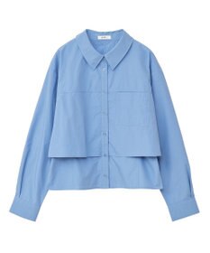 earth music&ecology ロールアップスリーブボクシーシャツ