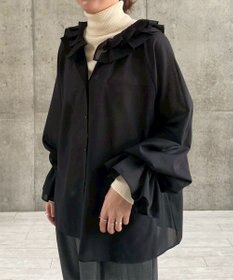 #Newans 【LEE掲載アイテム】【前後着用可能】ビッグカラー２WAYブラウス