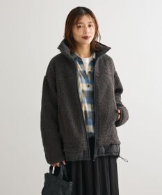 Green Parks 異素材コンビスタンドボアブルゾン