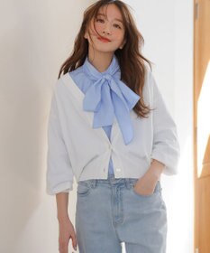 Feroux 【洗える・2WAY】リボンタイチュニック ブラウス