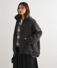 Green Parks 異素材コンビスタンドボアブルゾン