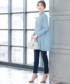 Tiaclasse 【洗える】 もっちり柔らかいハーフリブニットチュニック