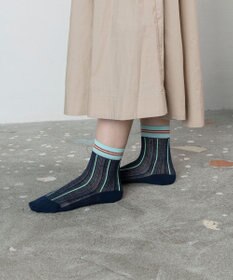 TRICOTE シアーメッシュストライプソックス