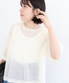 Green Parks アソートロゴ半袖シアーニットプルオーバー