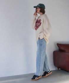 WEGO 【新色追加/美脚/XSSMLサイズ展開】ストレートデニムパンツ