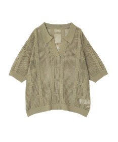 earth music&ecology レーシースキッパーポロニットプルオーバー