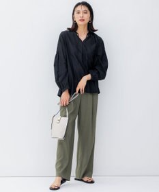 23区 L 【STORY7月号掲載/洗える】リネンヴィスコースストレッチ ドロスト パンツ