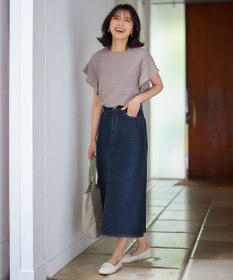 ANY 【接触冷感/UVケア/シワになりにくい】フレアスリーブ TブラウスⅡ