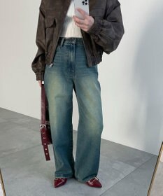 WEGO 【新色追加/美脚/XSSMLサイズ展開】ストレートデニムパンツ