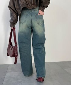 WEGO 【新色追加/美脚/XSSMLサイズ展開】ストレートデニムパンツ