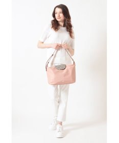 DAKS ナイロン×牛革 ハウスチェック ショルダーバッグ