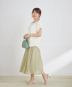 Tiaclasse L 【セットアップ対応・洗える】シアーチェックフレアスカート