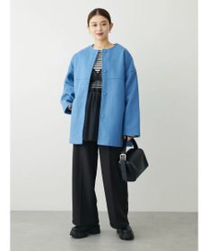 Green Parks 洗えるノーカラーショートコート