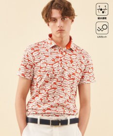 23区GOLF 【MEN】【吸水速乾/UVカット】YELL総柄プリントポロシャツ