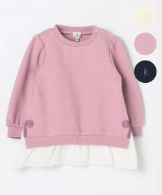 組曲 KIDS 【90-100㎝】フラワーキルト トレーナー