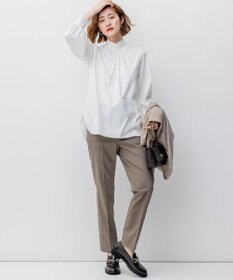 23区 【洗える】チェックストレッチ テーパードパンツ