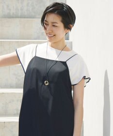 自由区 【カタログ掲載・接触冷感・UVカット・洗える】クレープストレッチフレアスリーブ ニット オフホワイト