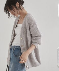 WEGO 【ANGIE VINTAGE】リボンヤーンVネックニットカーディガン