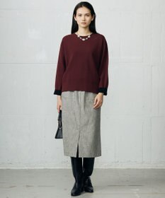 自由区 L 【カタログ掲載】レーヨンストレッチベーシックシルエット ニット