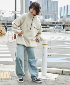 WEGO 【ユニセックス着用】フリース　ハーフZIPプルオーバー