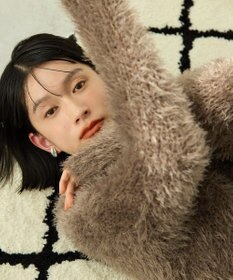 AMERICAN HOLIC シャギーニットクルーネックカーディガン