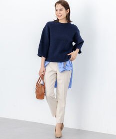 組曲 S 【加藤ローサさん着用 / 前後着用可】コットンタッチシャーティング刺繍入り ブラウス