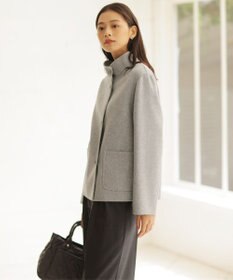 J.PRESS LADIES 【リバーシブル】ウールナイロンリバー スタンドカラー コート