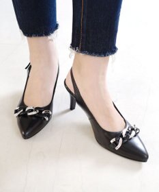 Pointer 日本製 本革チェーンビット付きバックバンドミュール