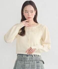 earth music&ecology レース襟カーディガン