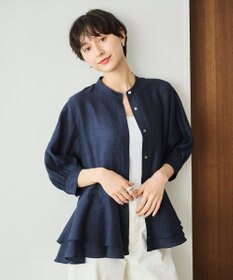 #Newans 【洗える】ダブルフリルヘムシアーシャツ