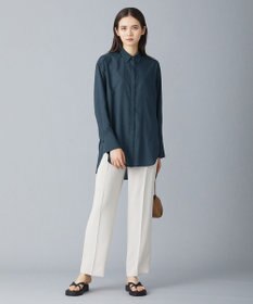 ICB 【洗える】トリアセコットンシアー ロングシャツ