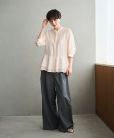 #Newans 【洗える】ダブルフリルヘムシアーシャツ