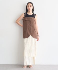 earth music&ecology 【セットアップ対応】フラップボタンビスチェ