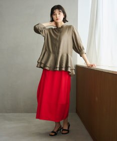 #Newans 【洗える】ダブルフリルヘムシアーシャツ