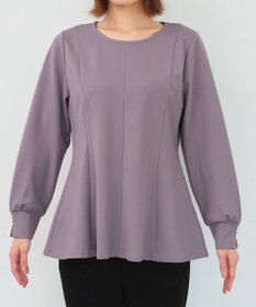 Tiaclasse 【洗える】袖パールポンチフレアトップス