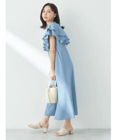 earth music&ecology ラッフル前開きデニムワンピース