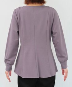 Tiaclasse 【洗える】袖パールポンチフレアトップス