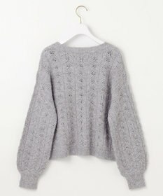 ANY SIS 【洗える】透かし編みスパンコール ニット