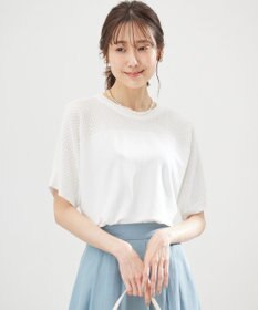 組曲 【WEB限定】メッシュ切り替えドルマン ニット