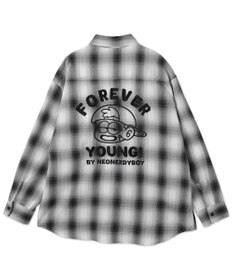 WEGO 【ユニセックス着用ITEM】グラフィックオンブレチェックシャツ（LS）