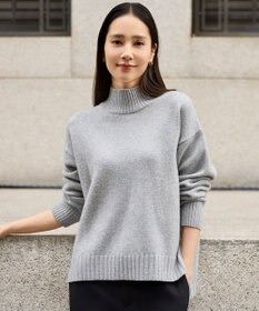 自由区 ウールカシミヤブレンドスパンコールハイネック ニット