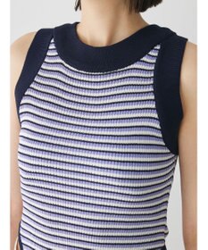 Green Parks デザインヘム配色ニットタンクトップ