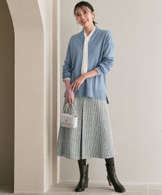 23区 S 【10色展開】ウーステッドウール 重ね襟Vネック ニット