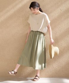 ANY L 【洗濯機可/接触冷感/UVカット/アンチピリング】ドライポンチフレンチスリーブプルオーバー