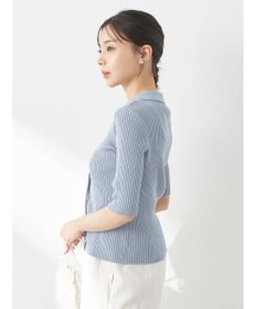 earth music&ecology リブコンパクトカーディガン