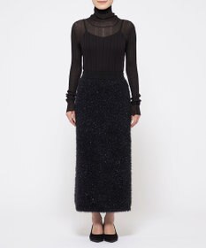 uncrave ヘアリー ラメ ニット スカート（uncrave WHITE）