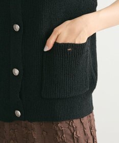 Green Parks シルバーボタンクルーネックベスト