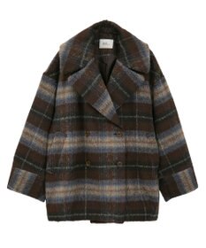 earth music&ecology チェックシャギーコート