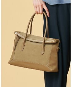 J.PRESS LADIES スエードコンビ トートバッグ ベージュ系