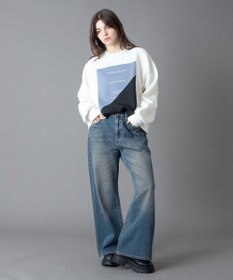 WEGO 【ユニセックス着用ITEM/ウエスト調整可】フレアデニムパンツ